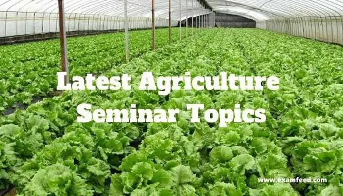 agriculture seminar topics