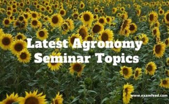 agronomy seminar topics