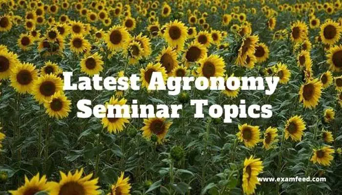 agronomy seminar topics